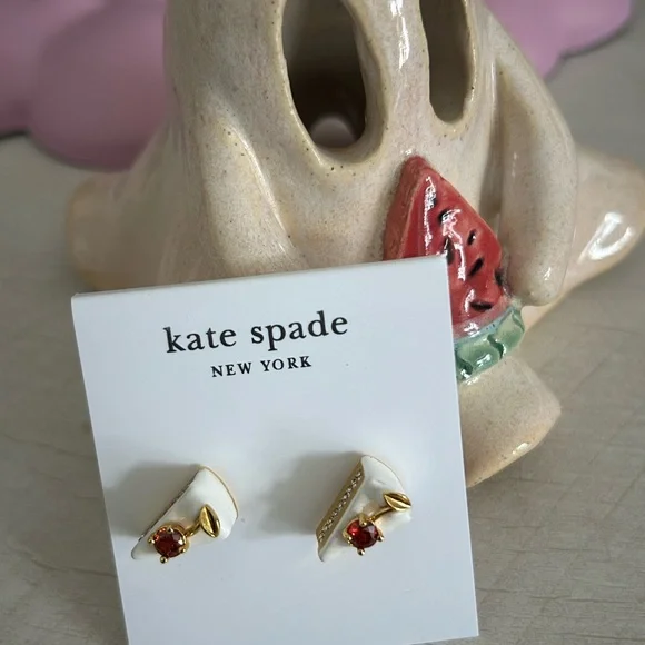 Kate Spade Gold and Ruby Earrings - Picture 1 of 3